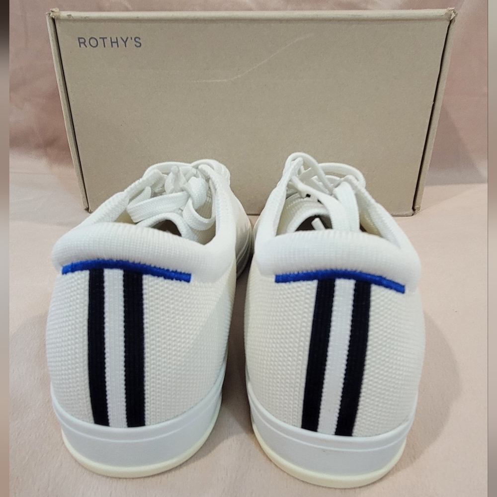 Rothy's White and Blue Men's Sneakers - Picture 3 of 9